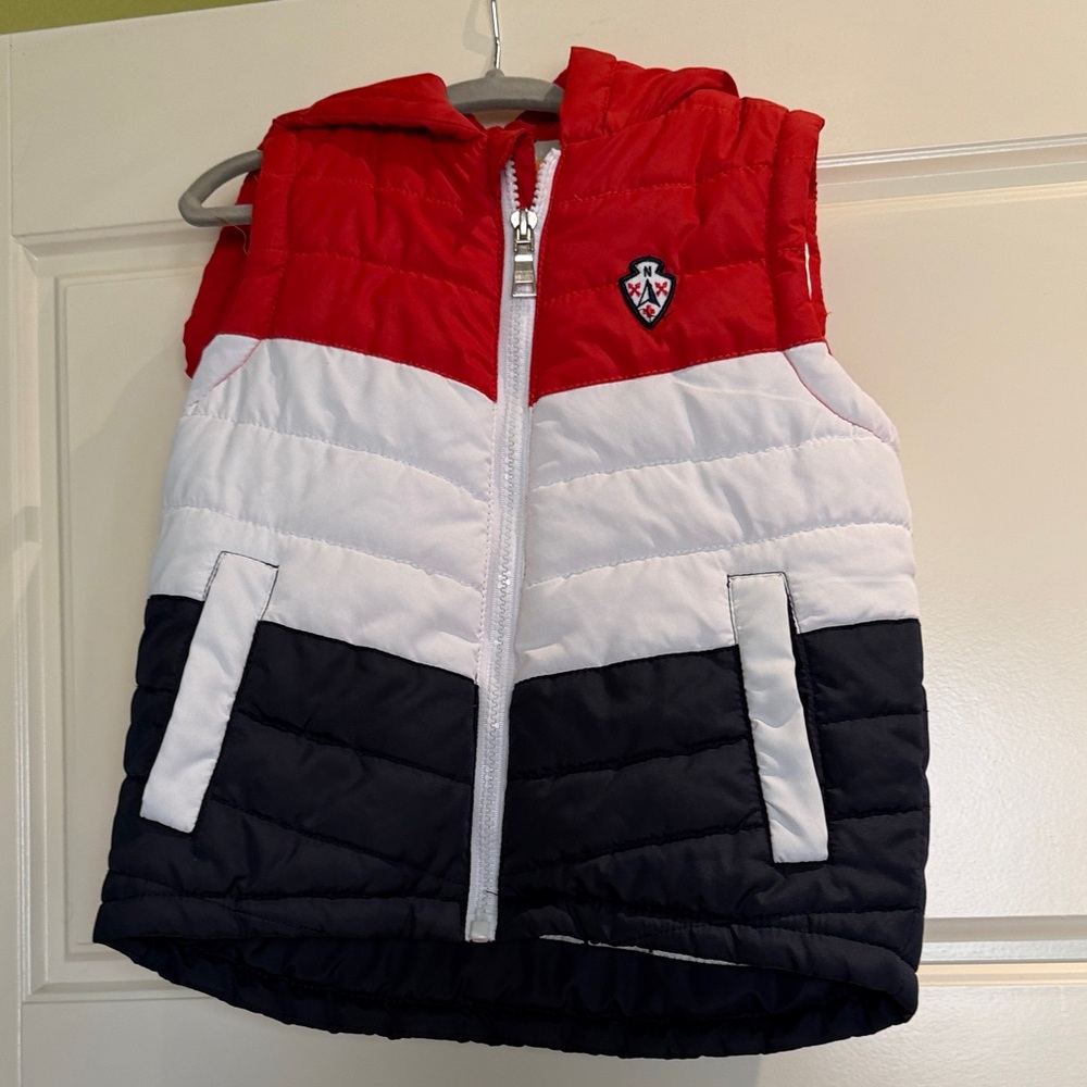 Kids Red, White, and Navy Quilted Vest